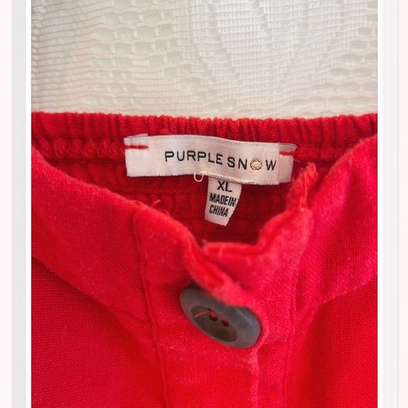 Adjustable Red Linen Button-Down Dress - Picture 4 of 4